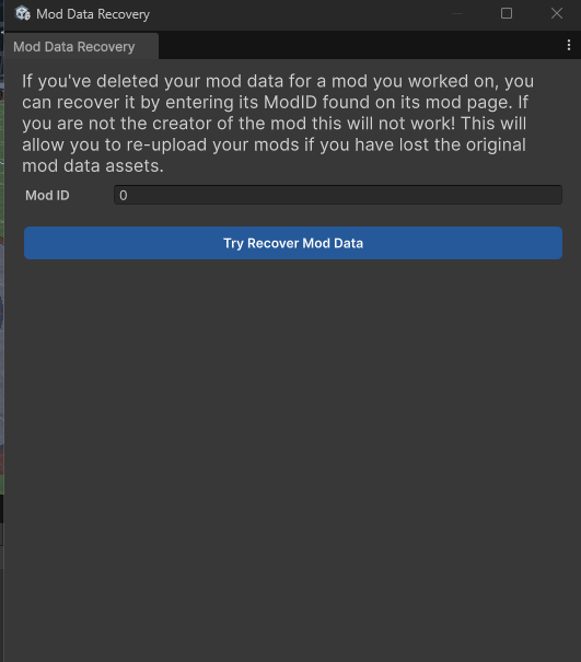mod data recovery