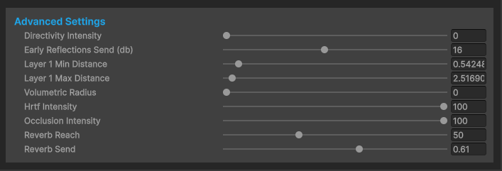 advanced audio clip player settings