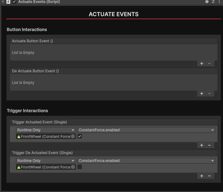 actuate events screenshot
